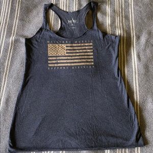American flag,Racer back tank top/ Military muscle